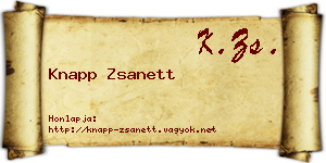 Knapp Zsanett névjegykártya